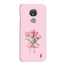 Чохол з розовим принтом для Nokia C21 – Букет квітів