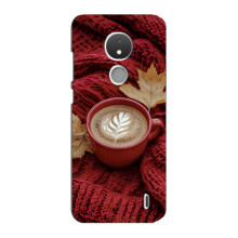Чехол с уникальным дизайном «Осень с кофе» для Nokia C21 – Кофе на пледе