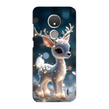 Яскравий чохол для Nokia C21 з Зимові Оленята – Блискуче оленятко