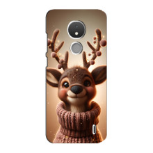 Яскравий чохол для Nokia C21 з Зимові Оленята – Олень в светрі