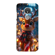 Яскравий чохол для Nokia C21 з Зимові Оленята – Олень з шарфом