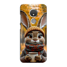 Друкований чохол 'Звірята з кавою' для Nokia C21 – Зайчик з кавою