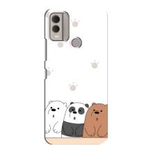 Чехлы с изображением разных животных для Nokia C22 (Удивленные медвеженки)