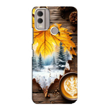 Чехол с уникальным дизайном «Осень с кофе» для Nokia C22 – Осенне-зимнее кофе