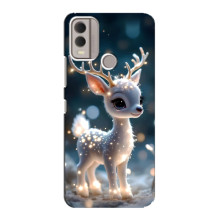 Яркий чехол для Nokia C22 с Зимними Оленятами – Блистающий оленёнок