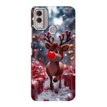 Яркий чехол для Nokia C22 с Зимними Оленятами – Олень среди подарков