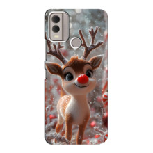 Яркий чехол для Nokia C22 с Зимними Оленятами