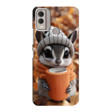 Печатный чехол «Зверята с кофе» для Nokia C22