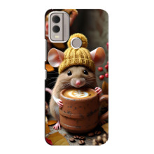 Печатный чехол «Зверята с кофе» для Nokia C22 – Медведь с кофе