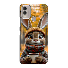 Печатный чехол «Зверята с кофе» для Nokia C22 – Зайчик с кофе