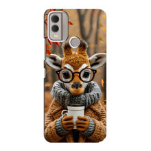 Печатный чехол «Зверята с кофе» для Nokia C22 – Жираф с кофе