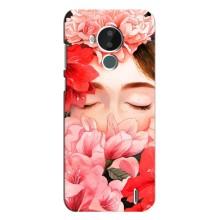 Чехлы (ART) Цветы на Nokia C30 (VPrint) (Глаза в цветах)
