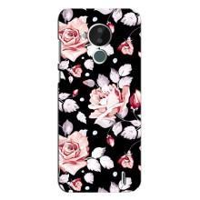 Чехлы с Цветами для Nokia C30 (VPrint) – Цветочки на черном