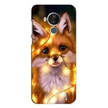 Чехлы с картинкой Лисички для Nokia C30 (VPrint) (Лисичка в гирляндах)