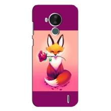 Чехлы с картинкой Лисички для Nokia C30 (VPrint) (Лисичка с розочкой)