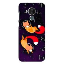 Чехлы с картинкой Лисички для Nokia C30 (VPrint) (Лисички космонавты)