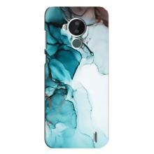 Чехол для Нокиа С30 - с принтом (Дизайнерские) (AlphaPrint) (Бирюзовый мрамор)