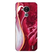 Чехол для Нокиа С30 - с принтом (Дизайнерские) (AlphaPrint) (Мрамор красный)