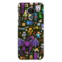 Чехол Майнкрафт на Nokia C30 (AlphaPrint) Minecraft (Коллаж Майнкрафт)
