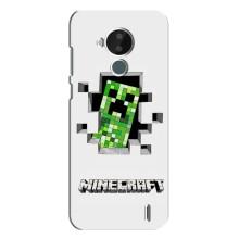 Чехол Майнкрафт на Nokia C30 (AlphaPrint) Minecraft (крипер Майнкрафт)