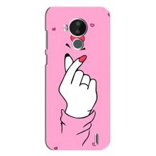 Чехол с принтом для Nokia C30 (AlphaPrint - Знак сердечка)