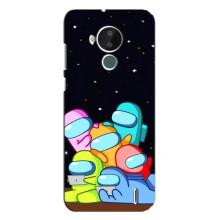 Чехол Амонг Ас для Nokia C30 (AlphaPrint) (Скины в космосе)