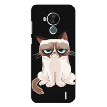 Чехол с принтом для Nokia C30 (AlphaPrint) Модные коты (Грустный кот)
