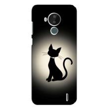 Чехол с принтом для Nokia C30 (AlphaPrint) Модные коты (Силуэт котика)