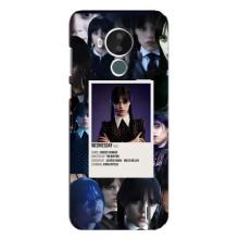 Чехлы Венсдей на Nokia C30 Уэнсдей (AlphaPrint) (коллаж Уэнздей)