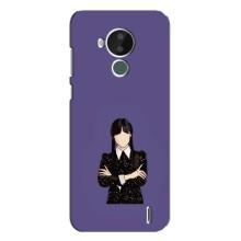 Чехлы Венсдей на Nokia C30 Уэнсдей (AlphaPrint) (Уэнздей в черном)