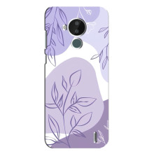 Силиконовый чехол с принтом в цветах на Nokia C30 (Фиолетовый дизайн)