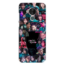 Чехол Гра в кальмара для Nokia C30 – Коллаж игры кальмара