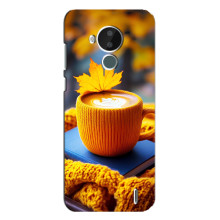Чехол с уникальным дизайном «Осень с кофе» для Nokia C30 – Кофе с жёлтым