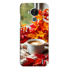 Чехол с уникальным дизайном «Осень с кофе» для Nokia C30