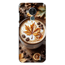 Чехол с уникальным дизайном «Осень с кофе» для Nokia C30 – Пряный кофе