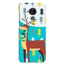 Силиконовый бампер с картинкой животных для Nokia C30 (Олень с шарфом)