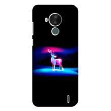 Силиконовый бампер с картинкой животных для Nokia C30 (Яркий олень)