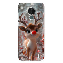 Яркий чехол для Nokia C30 с Зимними Оленятами