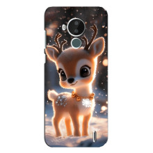 Яркий чехол для Nokia C30 с Зимними Оленятами – Оленёнок