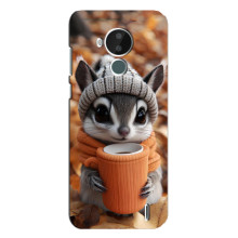Печатный чехол «Зверята с кофе» для Nokia C30