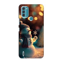 Чехлы на Новый Год Nokia C31 – Снеговик праздничный