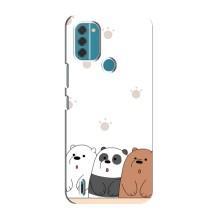 Чехлы с изображением разных животных для Nokia C31 (Удивленные медвеженки)