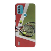 Чехлы с принтом Спортивная тематика для Nokia C31 – Ракетки теннис