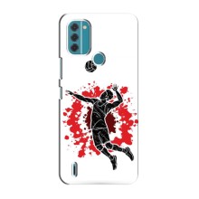 Чехлы с принтом Спортивная тематика для Nokia C31 – Волейболист