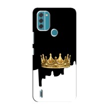 Чехол (Корона на чёрном фоне) для Нокиа С31 (Золотая корона)