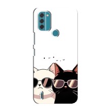 Чохол з малюнком кіт на Nokia C31 (Коти в окулярах)