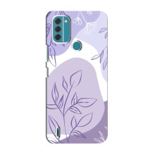Силконовий чохол з принтом в квітах на Nokia C31 – Фіолетовий дизайн