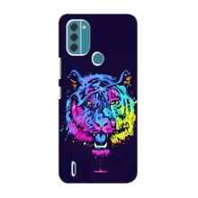 Силиконовый бампер с картинкой животных для Nokia C31 (Тигр-Арт)