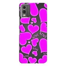 Чехлы для любимой на Нокиа С32 (VPrint) (Pink hearts)