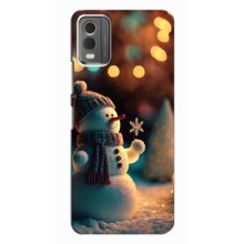 Чехлы на Новый Год Nokia C32 – Снеговик праздничный